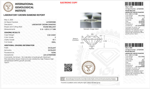 زوج من الأقراط مختبري (1ct-VS1-G)