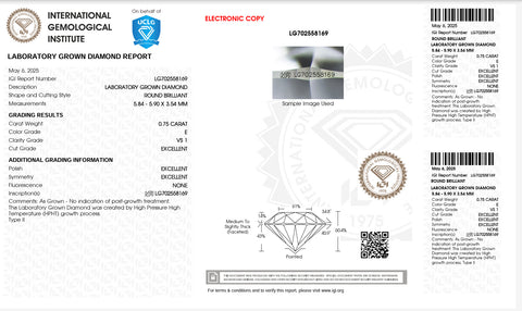 زوج من الأقراط مختبري (1.5ct-VS1-G)