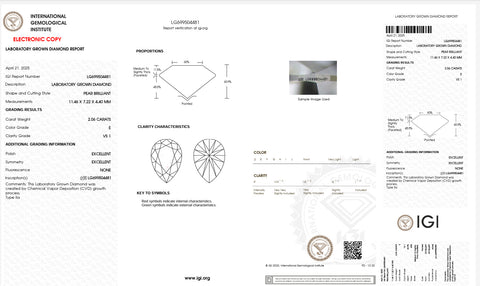 خاتم ثلاثي مختبري (2.06ct-VS1-E)