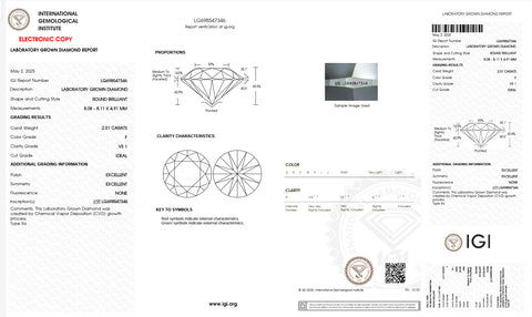 خاتم سوليتير مختبري (2.01ct-VS1-F)