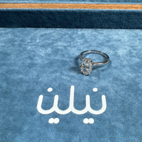 خاتم سولتير مختبري (3ct-VS1-F)