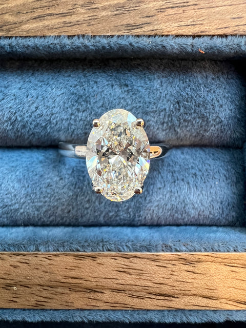 خاتم سولتير مختبري (3ct-VS1-F)